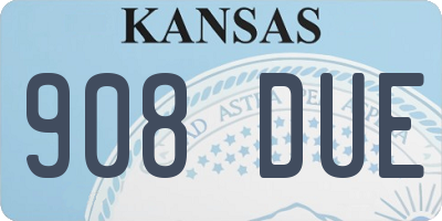 KS license plate 908DUE