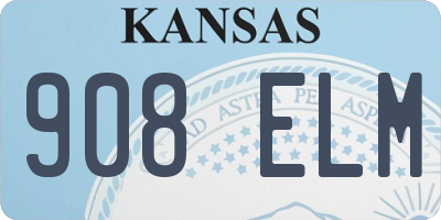 KS license plate 908ELM