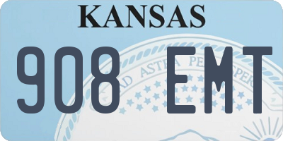 KS license plate 908EMT