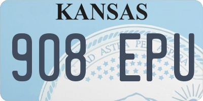 KS license plate 908EPU