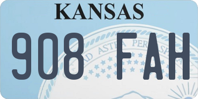 KS license plate 908FAH