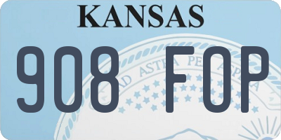 KS license plate 908FOP