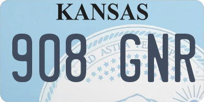 KS license plate 908GNR