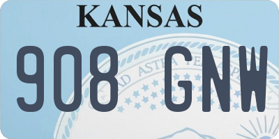 KS license plate 908GNW