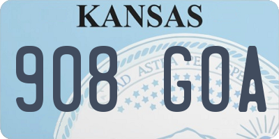 KS license plate 908GOA