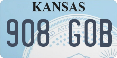 KS license plate 908GOB