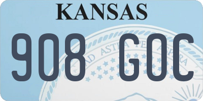 KS license plate 908GOC