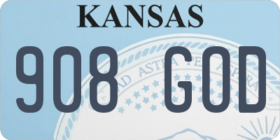 KS license plate 908GOD