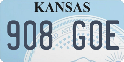 KS license plate 908GOE