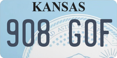 KS license plate 908GOF