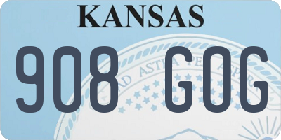 KS license plate 908GOG