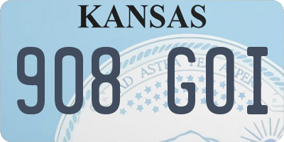KS license plate 908GOI