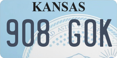 KS license plate 908GOK