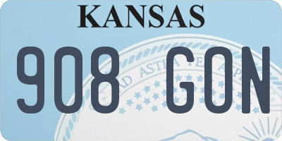 KS license plate 908GON