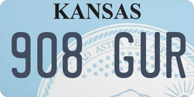 KS license plate 908GUR