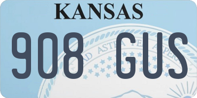 KS license plate 908GUS