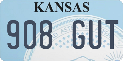 KS license plate 908GUT
