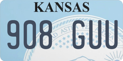 KS license plate 908GUU