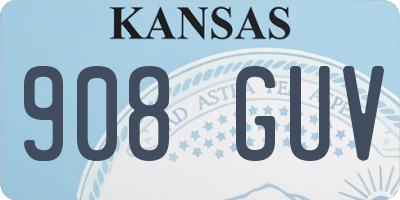 KS license plate 908GUV
