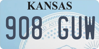 KS license plate 908GUW