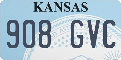 KS license plate 908GVC