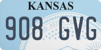 KS license plate 908GVG