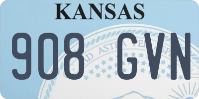 KS license plate 908GVN