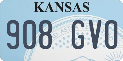 KS license plate 908GVO