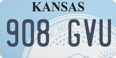 KS license plate 908GVU
