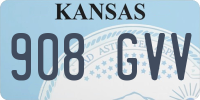 KS license plate 908GVV