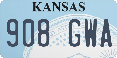 KS license plate 908GWA