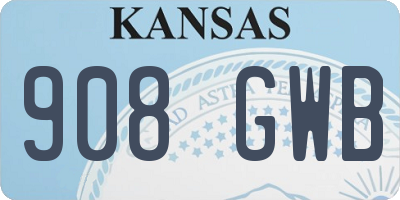 KS license plate 908GWB