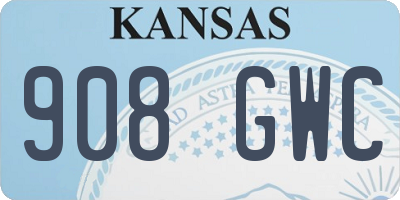 KS license plate 908GWC