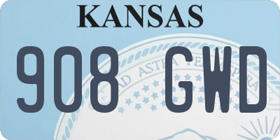 KS license plate 908GWD