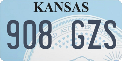 KS license plate 908GZS