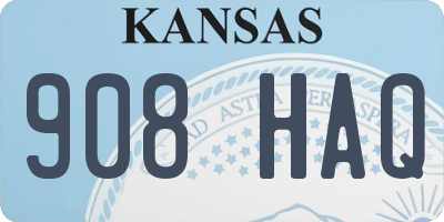 KS license plate 908HAQ