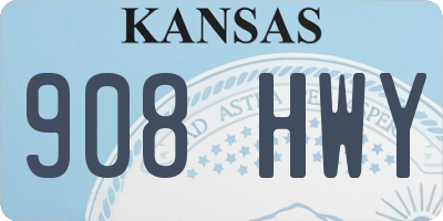 KS license plate 908HWY