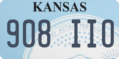 KS license plate 908IIO