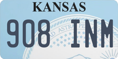 KS license plate 908INM