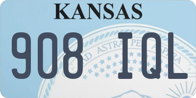 KS license plate 908IQL