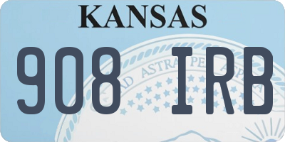 KS license plate 908IRB