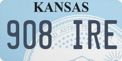 KS license plate 908IRE