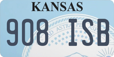 KS license plate 908ISB