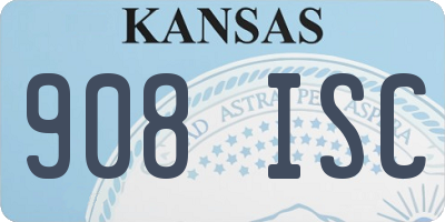KS license plate 908ISC