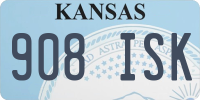 KS license plate 908ISK