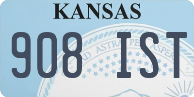 KS license plate 908IST