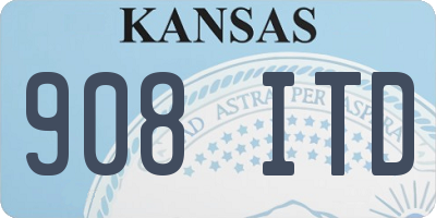 KS license plate 908ITD