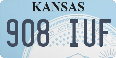 KS license plate 908IUF