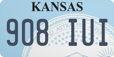 KS license plate 908IUI