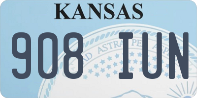 KS license plate 908IUN